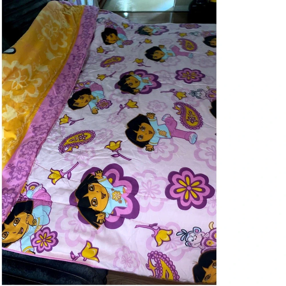 Y2K Vintage Dora The Explorer Comforter Reversible Twin Full Pink Nickelodeon